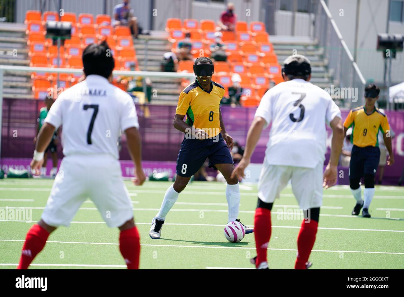 Japon. 31 août 2021. Tokyo, Japon. 30 août 2021. Raimundo Mendes (BRA) Soccer 5-a-Side (Blind Soccer) : match préliminaire entre le Brésil 4-0 Japon au Parc sportif urbain Aomi lors des Jeux paralympiques de Tokyo 2020 à Tokyo, Japon . Credit: SportsPressJP/AFLO/Alay Live News Banque D'Images