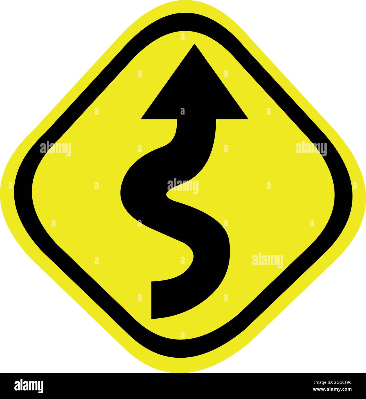 Illustration vectorielle de la signalisation routière sinueuse Illustration de Vecteur