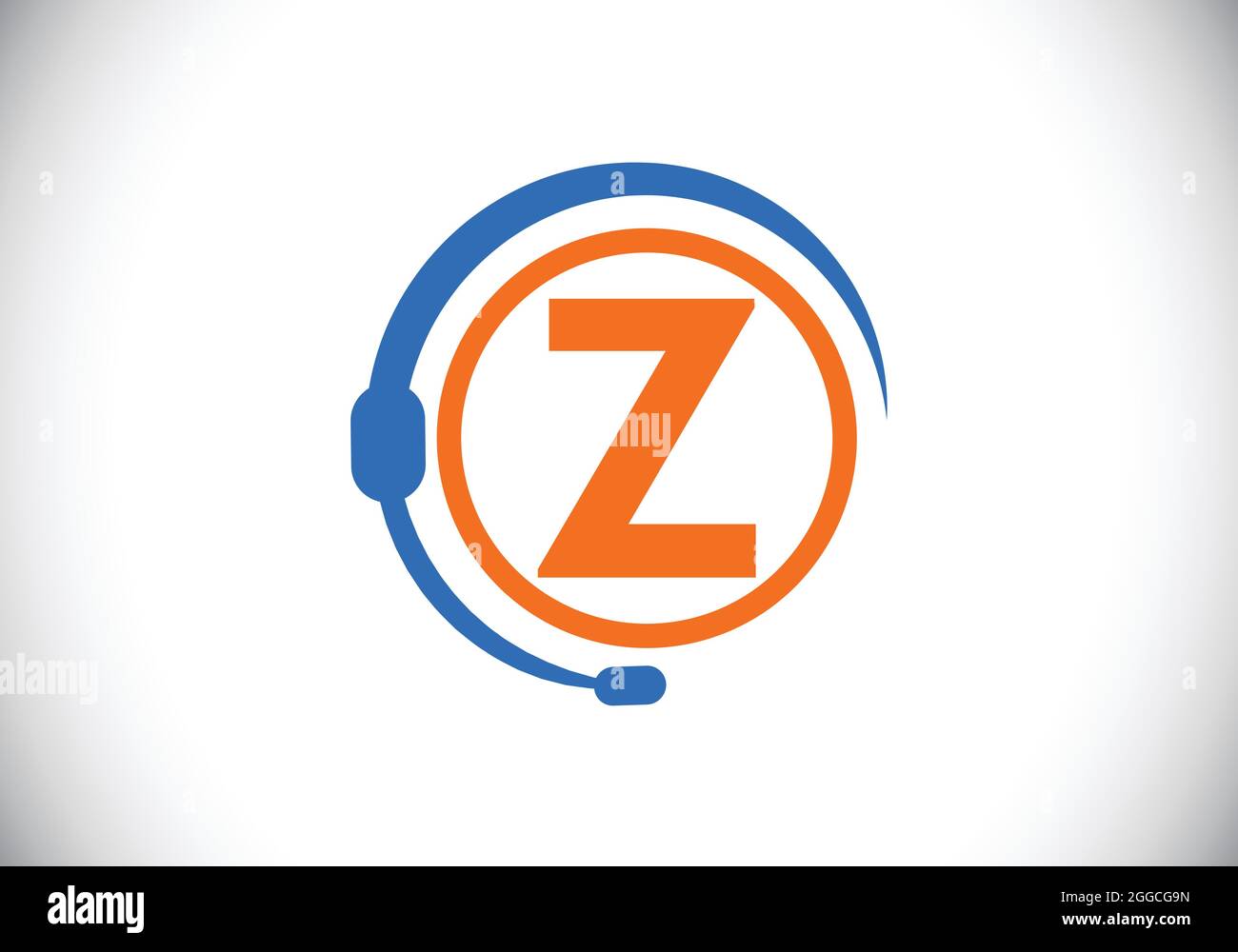 Lettre initiale du monogramme Z et service d'assistance avec écouteurs. Logo casque. Assistance téléphonique à la clientèle, aide du centre d'appels. Logo vectoriel moderne Illustration de Vecteur