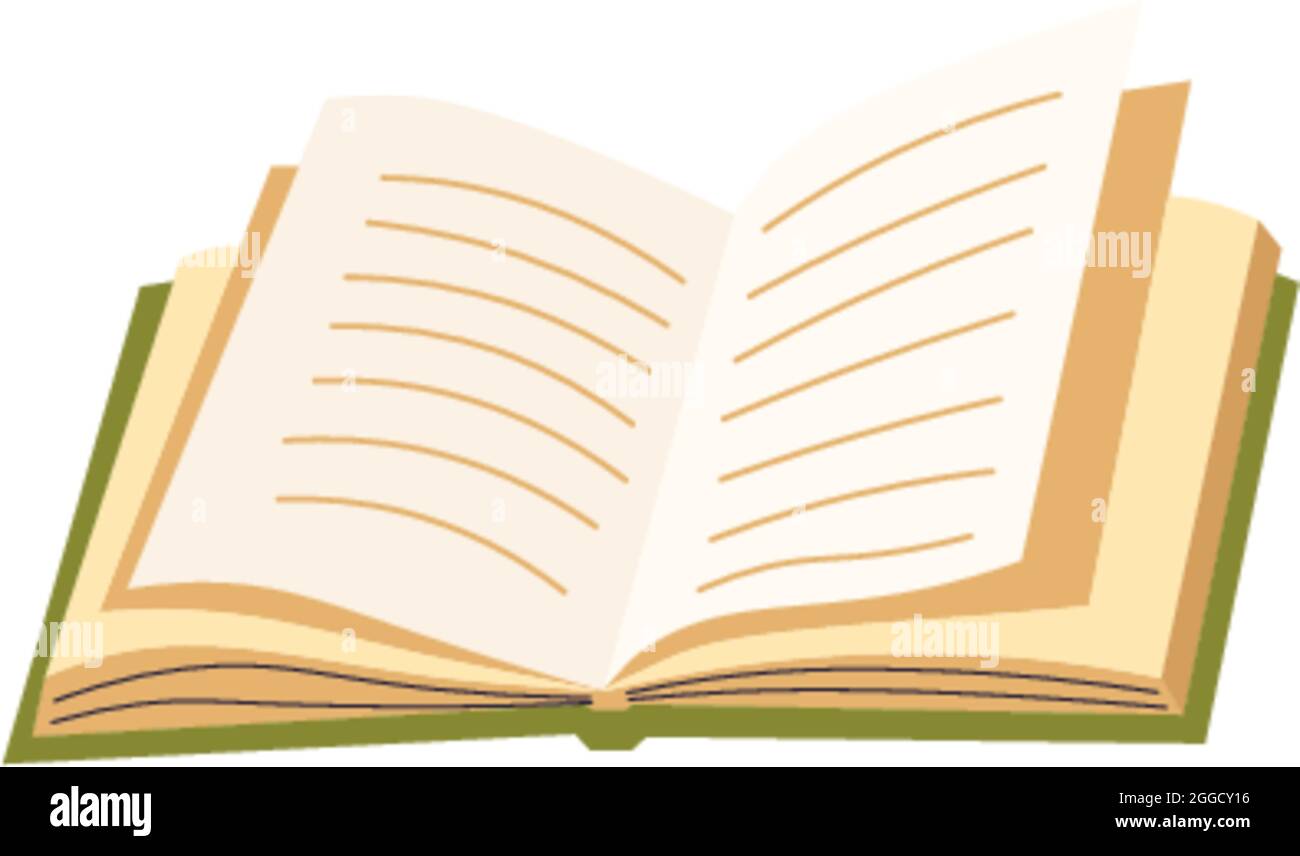 Livre ouvert avec pages vierges, carnet ou journal Illustration de Vecteur