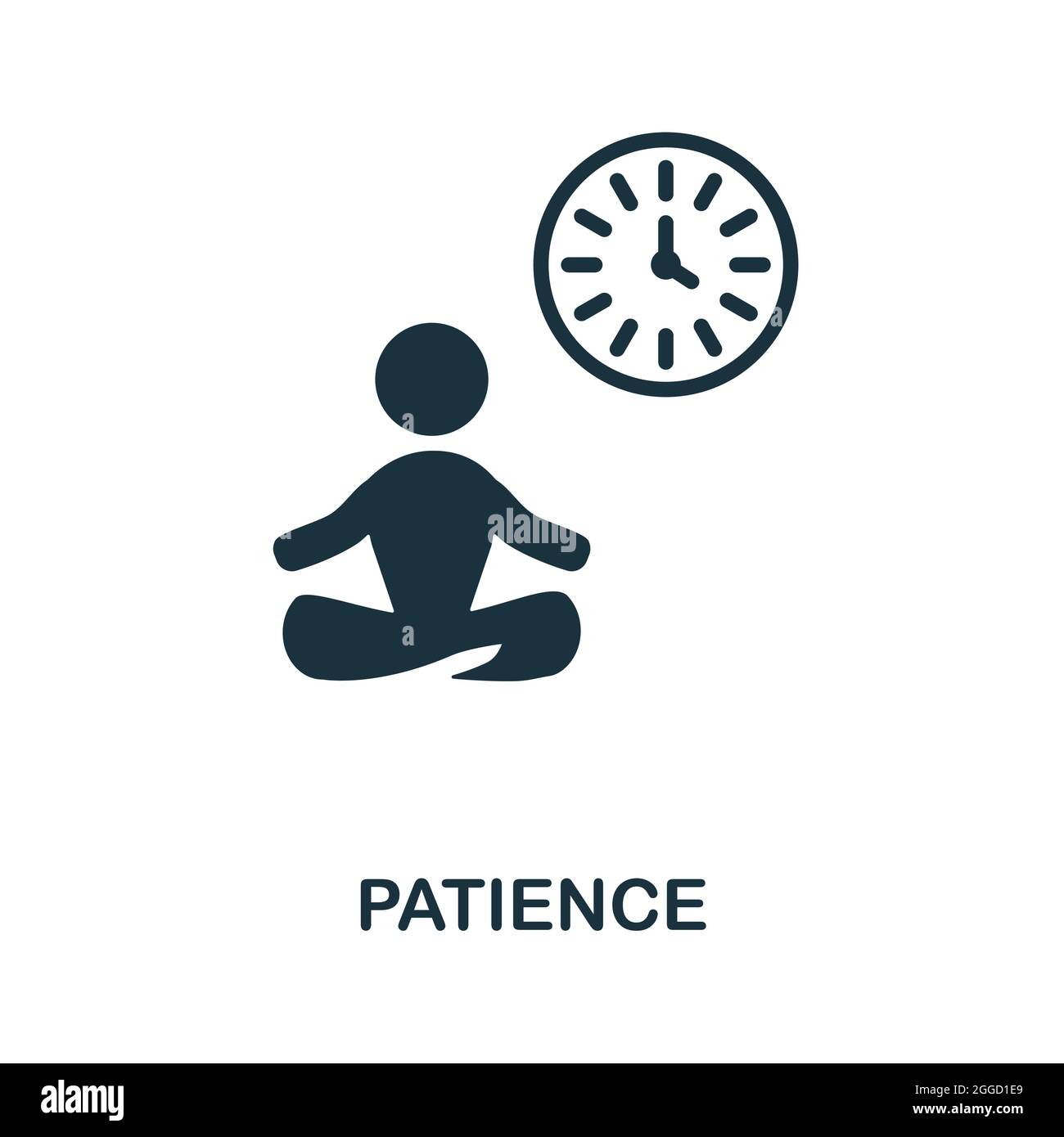 Icône de patience plate. Affiche colorée de la collection attitude positive. Illustration de l