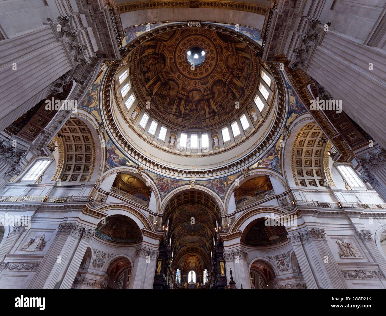 Londres, Grand Londres, Angleterre, août 24 2021 : intérieur de la cathédrale Saint-Paul. Banque D'Images