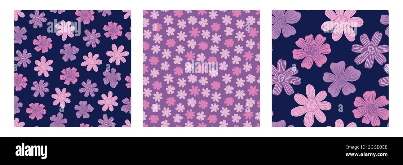 Motif fleur de Seamles.imprimé en tissu dessiné à la main.motif floral vintage. Illustration de Vecteur