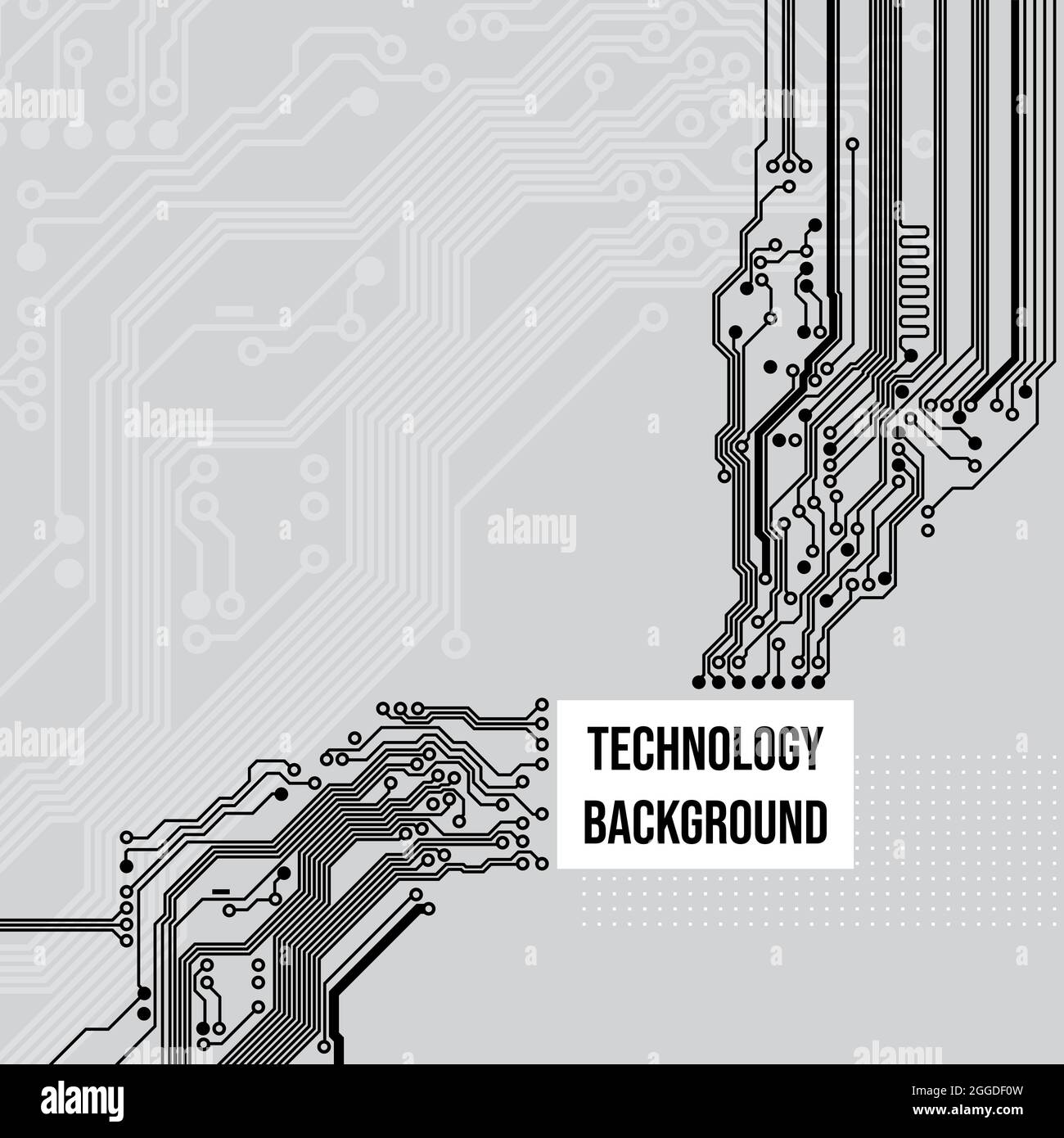 Arrière-plan du circuit technologique, conception de concept, espace pour le texte. Carte de circuit imprimé. Technologie informatique électronique, puce numérique. Réseau Internet Illustration de Vecteur