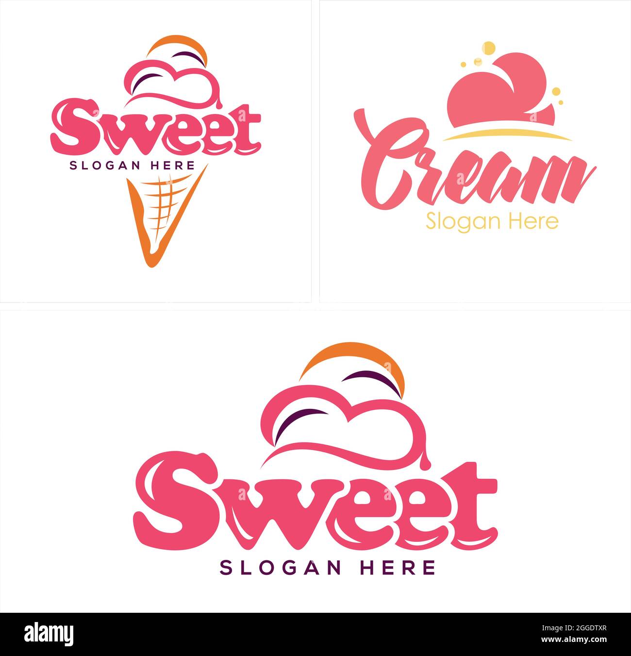 Dessert sucré avec motif vectoriel de cône de crème glacée Illustration de Vecteur