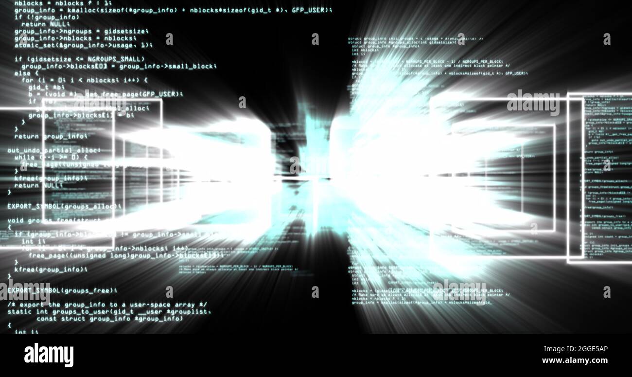 Illustration du défilement des informations avec des voyants clignotants sur fond noir Banque D'Images