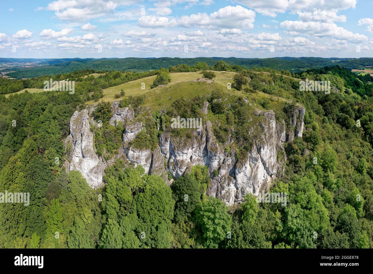 Suedkuppe Rodenstein 531, 7m, montagne Ehrenbuerg, Jura franconien, Alpes franconiennes, Franconian Suisse-Veldenstein Forest nature Park, Upper Banque D'Images