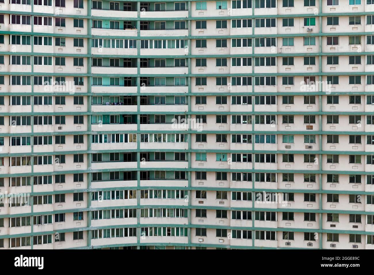 Immeuble d'appartements, tour, immeuble préfabriqué, capitale la Havane, province de la Havane, Grandes Antilles, Caraïbes, Cuba Banque D'Images