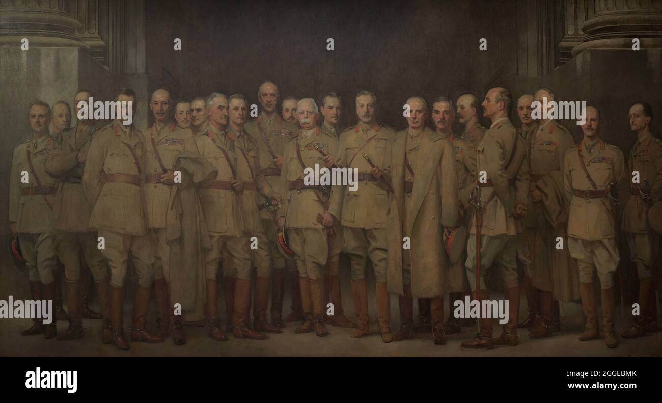 Officiers généraux de la première Guerre mondiale Portrait de John Singer Sargent (1856-1925). Huile sur toile (299,7 x 528,3 cm), 1922. Galerie nationale de portraits. Londres, Angleterre, Royaume-Uni. Banque D'Images