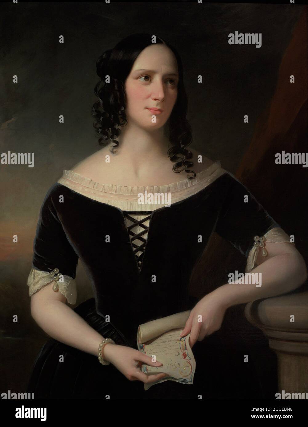 Agnes Strickland (1796-1874). Historien et poète anglais. Portrait de John Hayes (1786-1866). Huile sur toile (92,1 x 71,8 cm), 1846. Galerie nationale de portraits. Londres, Angleterre, Royaume-Uni. Banque D'Images