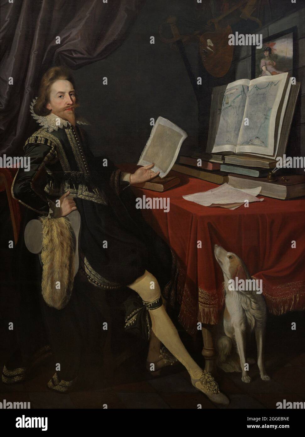 Sir Nathaniel Bacon (1585-1627). Peintre anglais. Autoportrait. Huile sur toile (206,4 x 153,7 cm), env.1620. Galerie nationale de portraits. Londres, Angleterre, Royaume-Uni. Banque D'Images