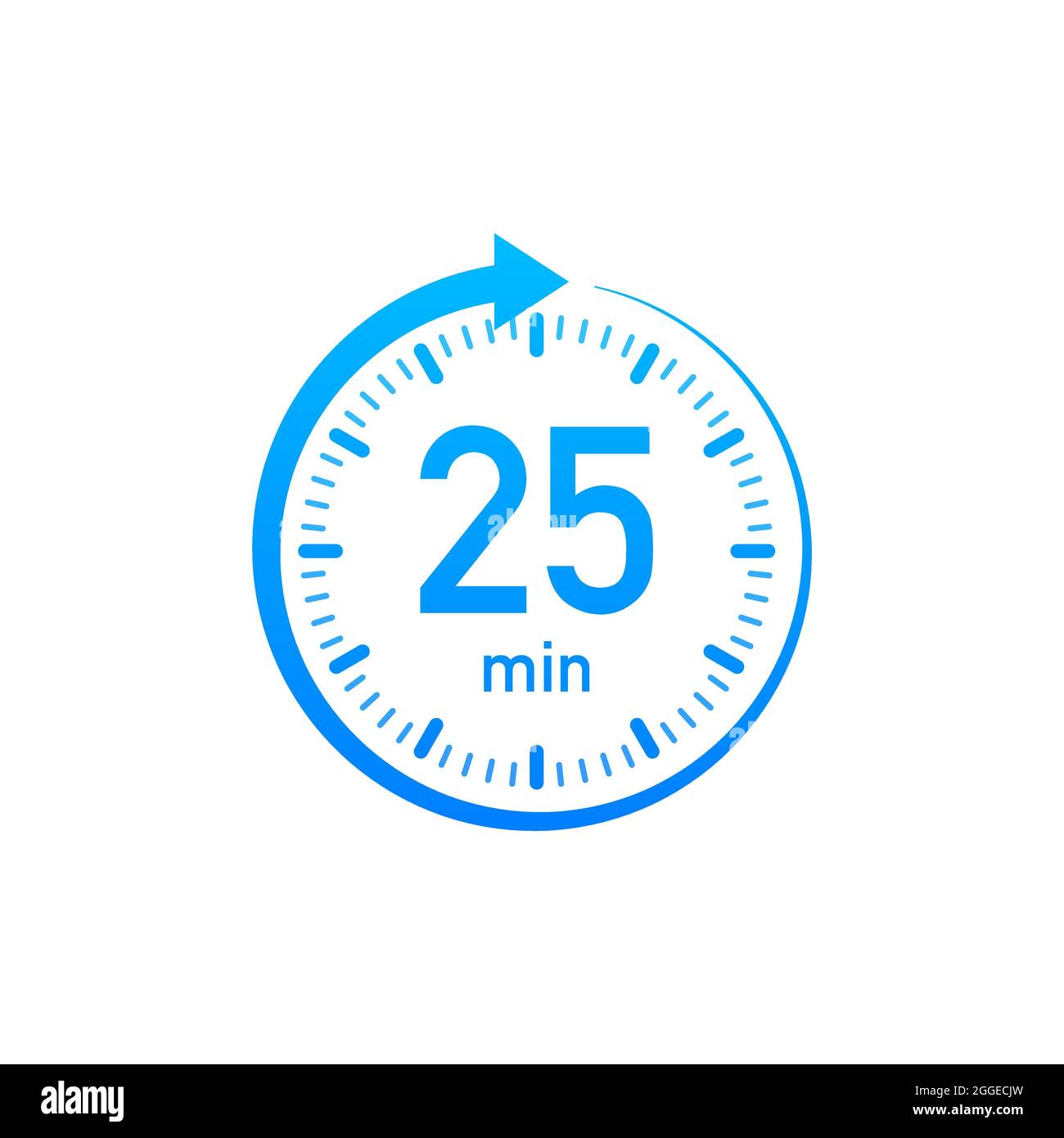 L'icône de vecteur chronomètre de 25 minutes. Icône de chronomètre à plat,  minuterie activée sur fond couleur. Illustration vectorielle Image  Vectorielle Stock - Alamy