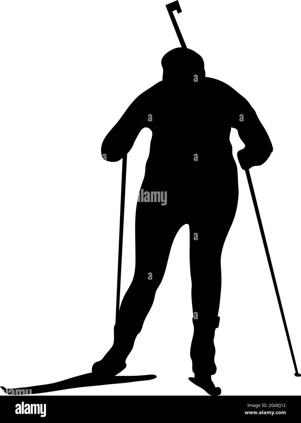Silhouette de biathlon. Silhouettes noires hautes en détails et lisses des athlètes de biathlon. Illustration vectorielle. Illustration de Vecteur