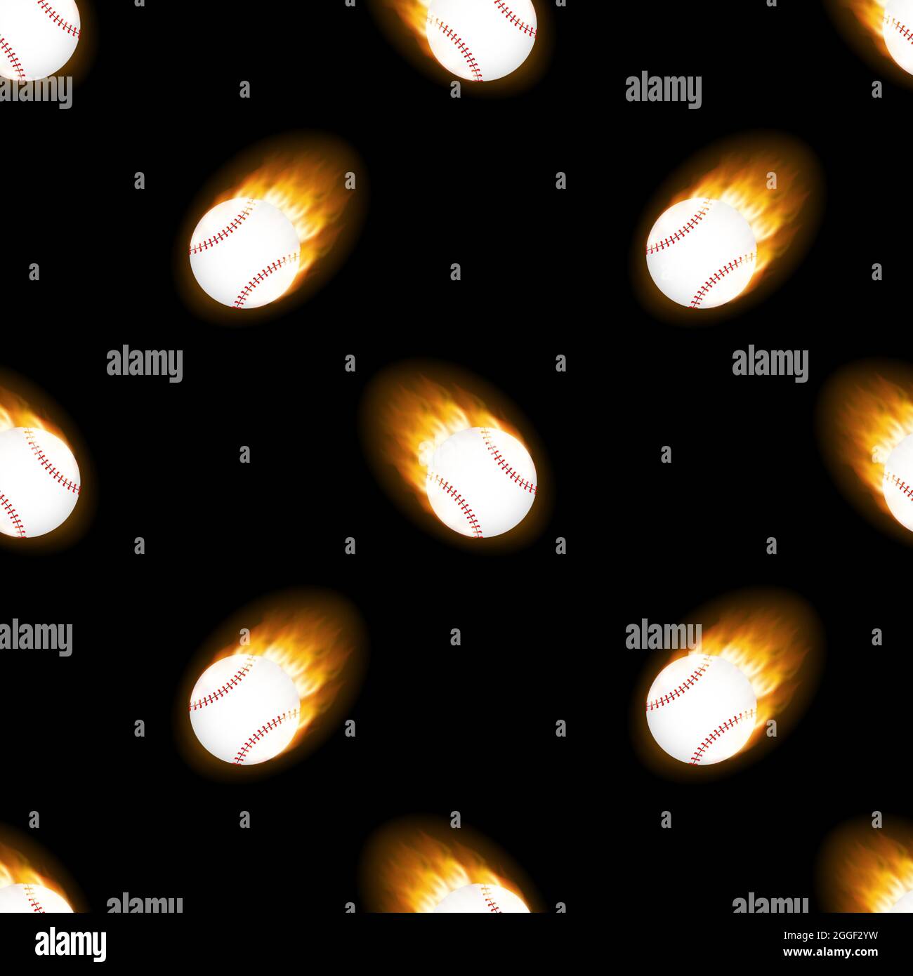 Un motif de balle de baseball flamboyant. Illustration du stock vectoriel. Illustration de Vecteur