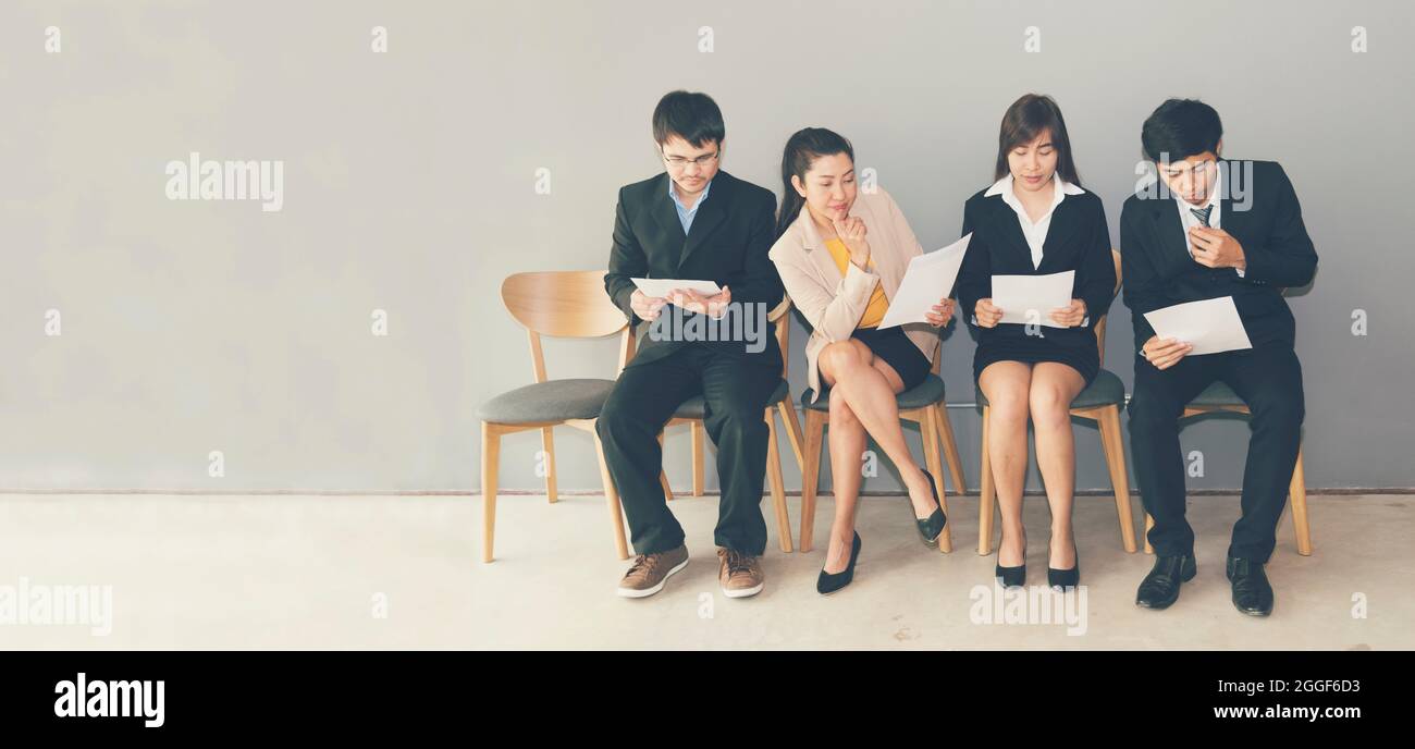 Entrevue d'embauche du candidat préparer les questions et les meilleures réponses pour Entrevue avec les ressources humaines Banque D'Images