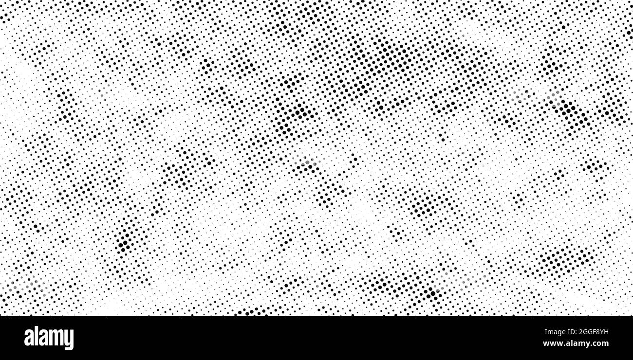 Grunge fond noir en pointillés demi-tons. Élément de design tendance et sale. Cercles tachetés. Texture des points de superposition. Style salopant Illustration de Vecteur