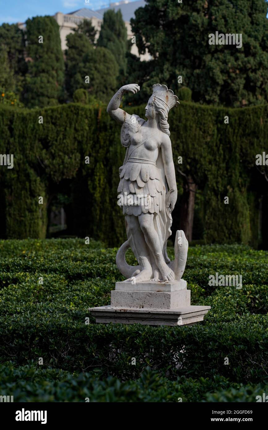 Statues dans les Jardines de Monforte dans la ville de Valence Banque D'Images