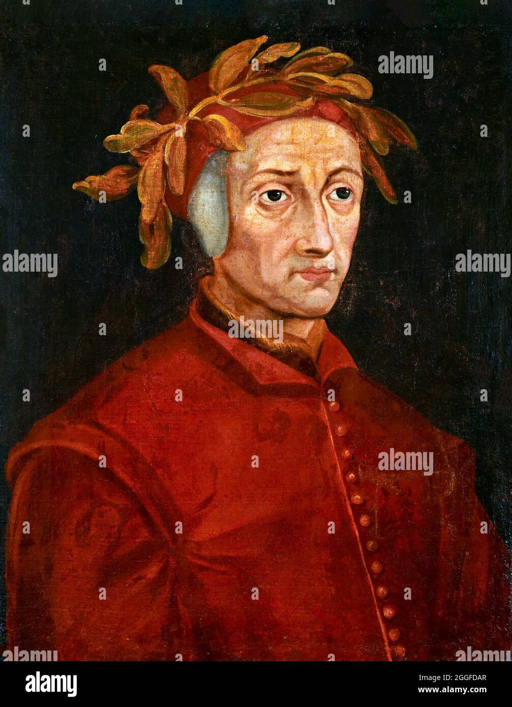 Dante. Portrait du poète et homme d'État italien Dante Alighieri (1265-1321), école britannique, fin du XVIe siècle Banque D'Images
