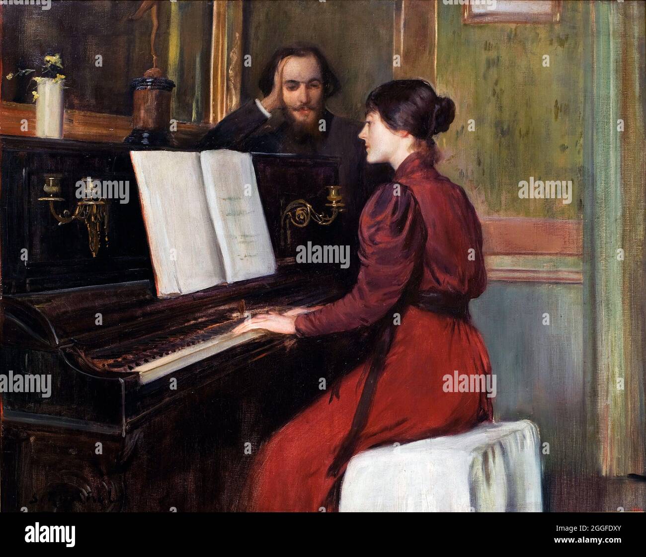 Une romance de Santiago Rusiñol i Prats (1861-1931), huile sur toile, 1894 Banque D'Images