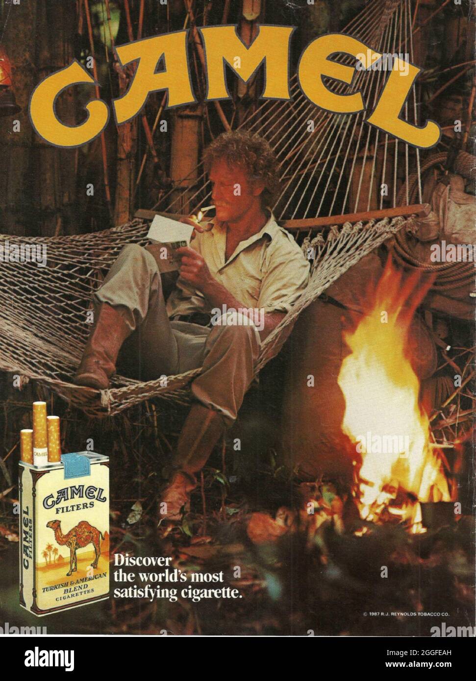 Camel cigarettes Camel filtres papier publicité publicité publicité publicité publicité années 1970 cigarettes américaines Banque D'Images