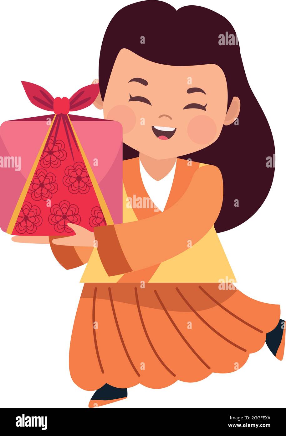 personnage asiatique de fille Illustration de Vecteur