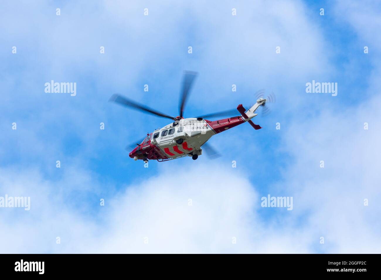 Hélicoptère de sauvetage HM Coastguard, AgustaWestland AW189, royaume-uni Banque D'Images