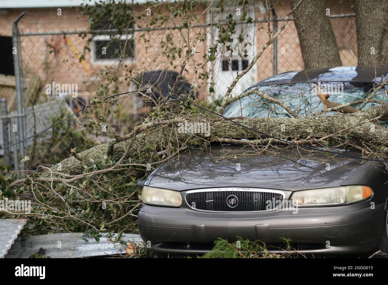 Houma, États-Unis d'Amérique. 30 août 2021. Houma, États-Unis d'Amérique. 30 août 2021. Maisons détruites par l'ouragan Ida le 30 août 2021 à Houma, en Louisiane. L'IDA a balayé la région avec des vents de 150 km/h et a fait la chute il y a 16 ans jusqu'au jour de l'ouragan Katrina. Crédit : Julie Joseph/FEMA/Alay Live News Banque D'Images