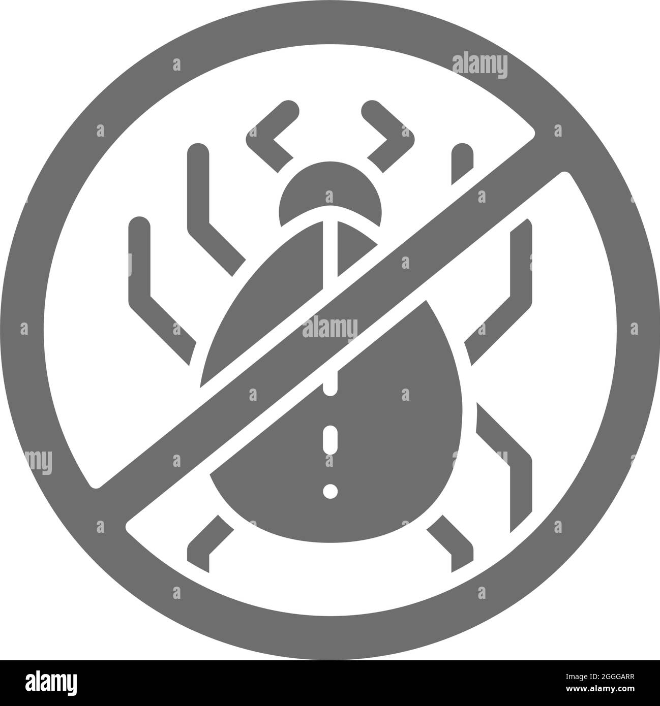 Signe interdit avec acariens de la poussière, icône grise d'allergie. Illustration de Vecteur