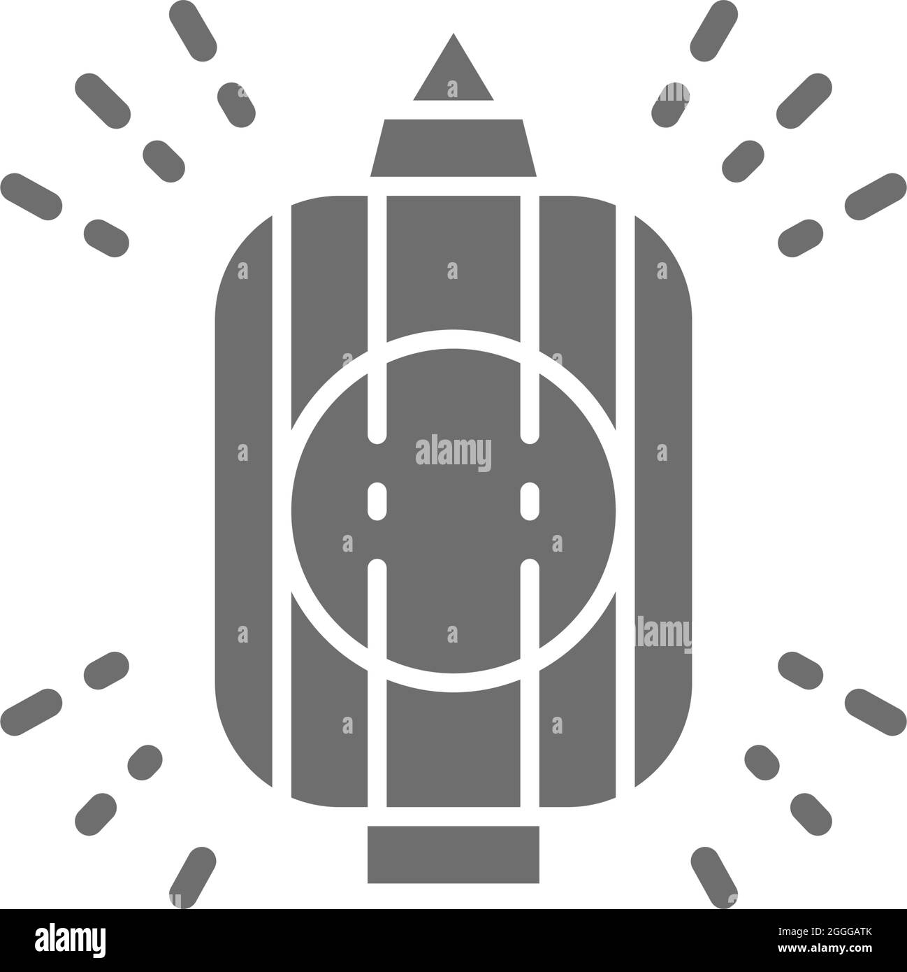 Lanterne japonaise, icône traditionnelle grise. Isolé sur fond blanc Illustration de Vecteur
