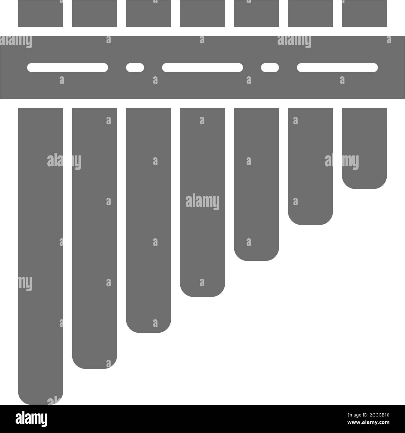 Pipes panoramiques, flûte de bambou péruvienne icône grise. Illustration de Vecteur