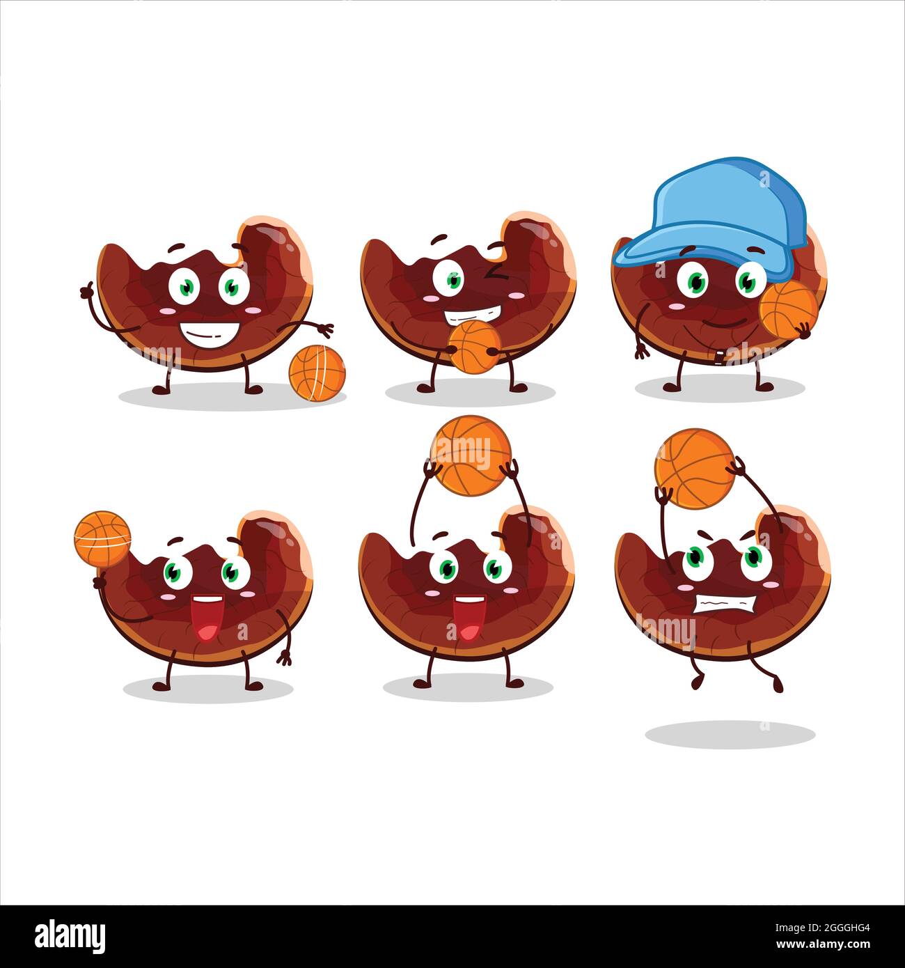 Personnage de dessin animé de champignon lingzhi de talent en tant qu'athlète de basket-ball. Illustration vectorielle Illustration de Vecteur