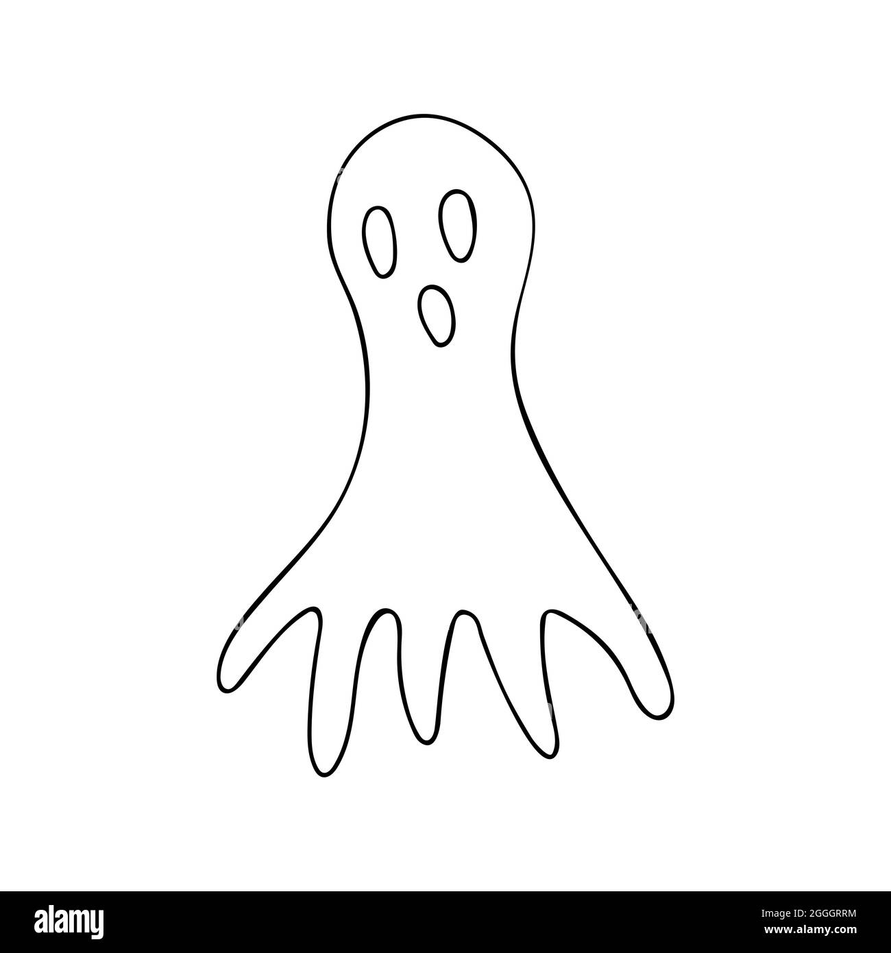 Fantôme volant effrayant. Horrible wraith hurle effrayant. Un monstre à la bouche ouverte. Un petit creux. Bonne illustration de vecteur Halloween en verre givré Illustration de Vecteur