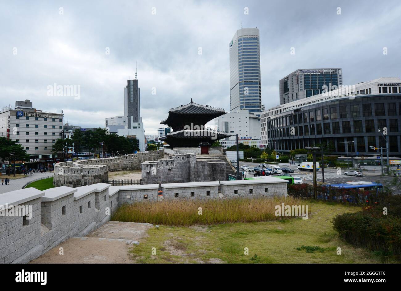 Dongdaemun City Wall Park à Séoul, Corée. Banque D'Images