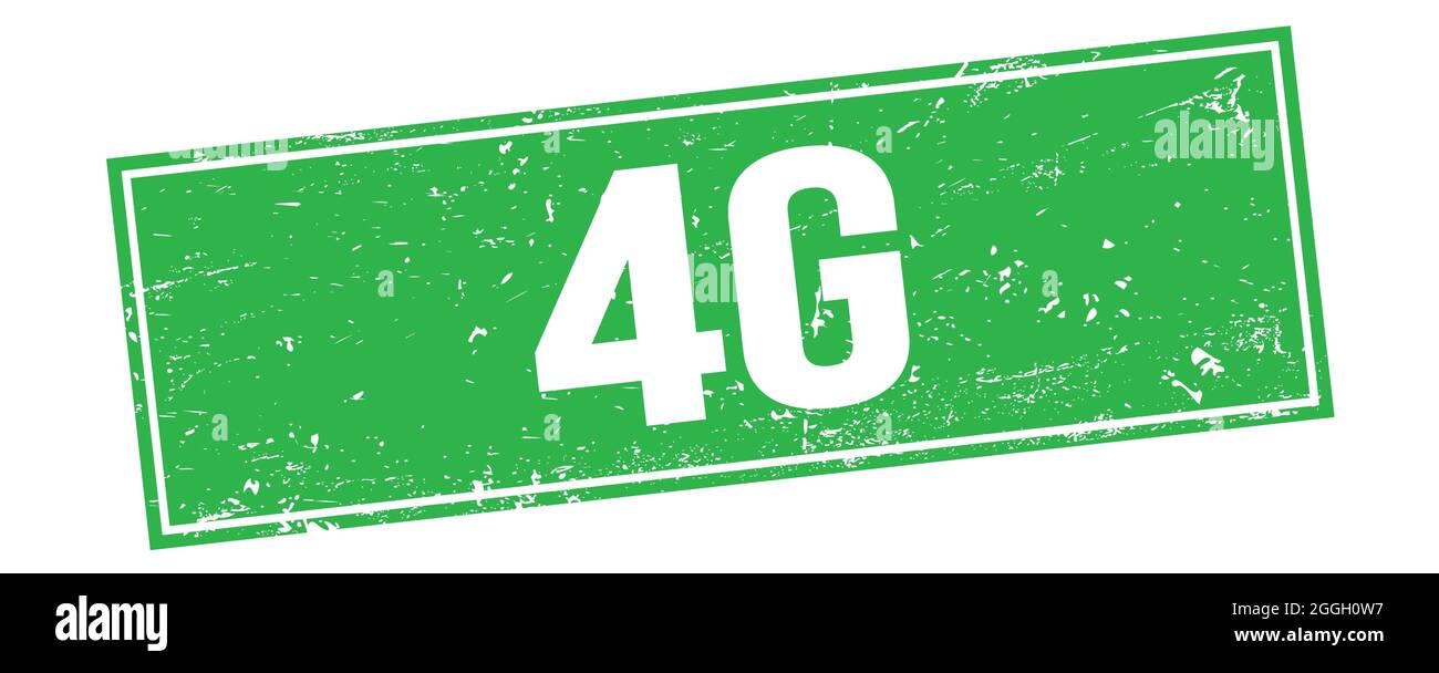 Texte 4G sur le signe vert de timbre rectangle grungy. Banque D'Images