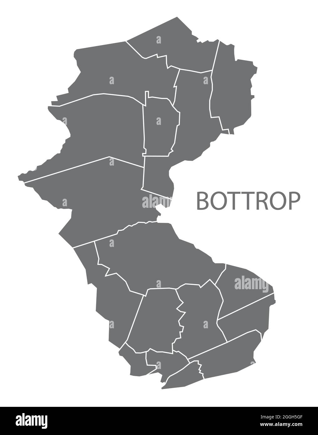 Carte moderne de la ville - ville de Bottrop de l'Allemagne avec des quartiers DE Illustration de Vecteur