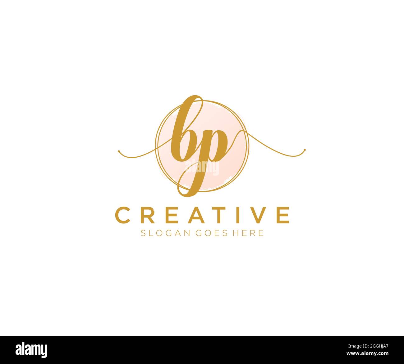 BP logo féminin beauté monogramme et élégant logo design, écriture logo de la signature initiale, mariage, mode, floral et botanique avec la création Illustration de Vecteur