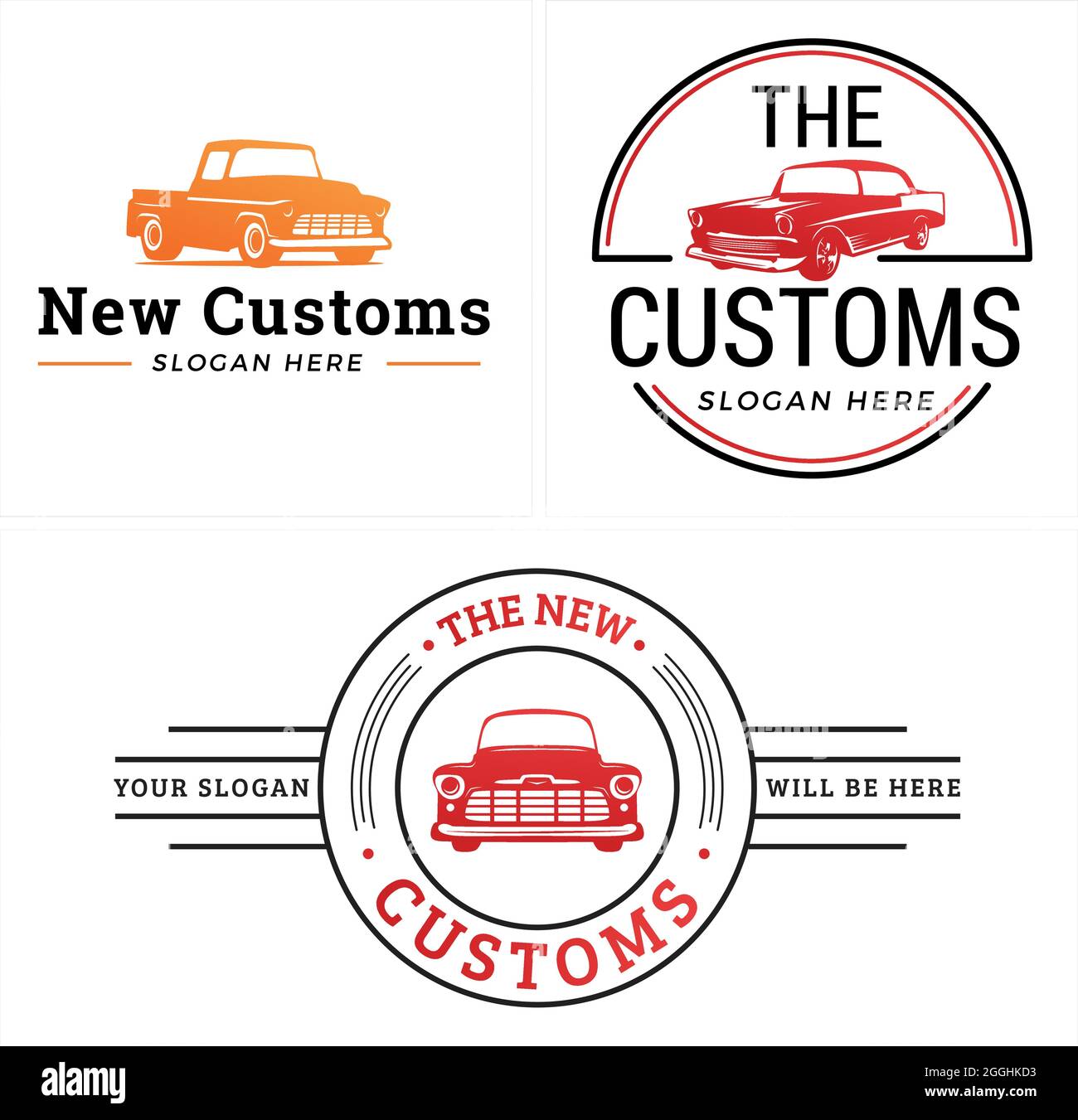 Le service automobile repeint le design classique du logo de la voiture de l'atelier Illustration de Vecteur
