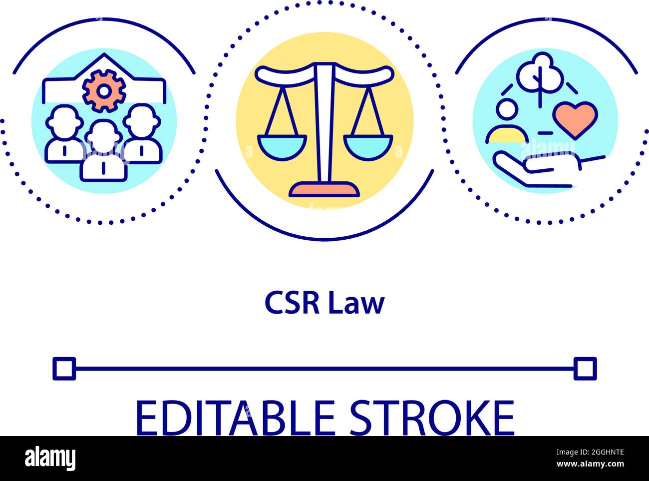 Icône de concept de loi CSR Illustration de Vecteur
