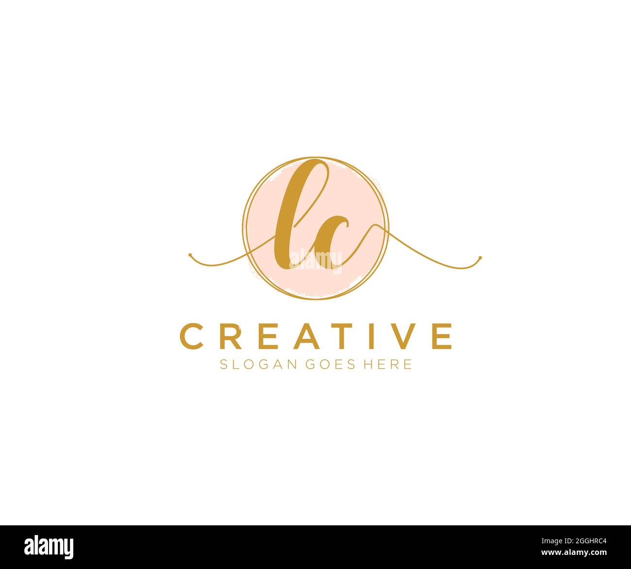 LC logo féminin beauté monogramme et élégant logo design, écriture logo de la signature initiale, mariage, mode, floral et botanique avec la création Illustration de Vecteur