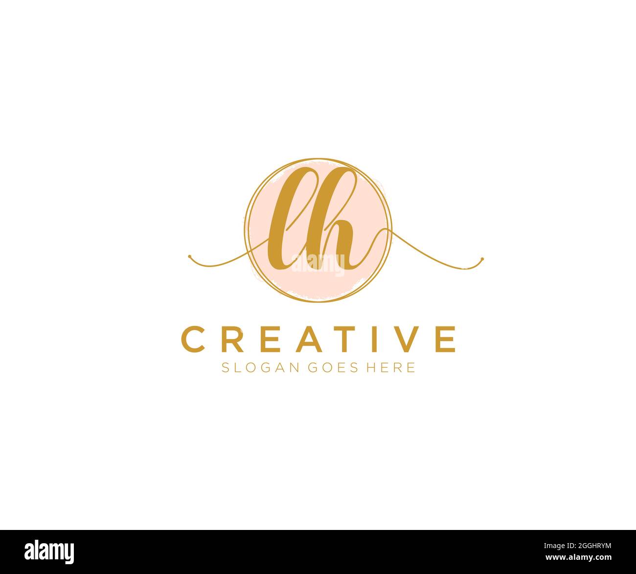 LH logo féminin beauté monogramme et élégant logo design, écriture logo de la signature initiale, mariage, mode, floral et botanique avec la création Illustration de Vecteur