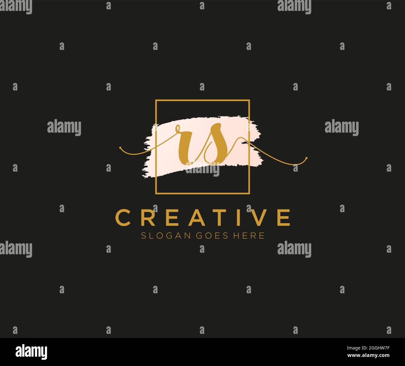 Logo RS féminine beauté monogramme et élégant logo design, écriture du logo de la signature initiale, mariage, mode, floral et botanique avec la création Illustration de Vecteur