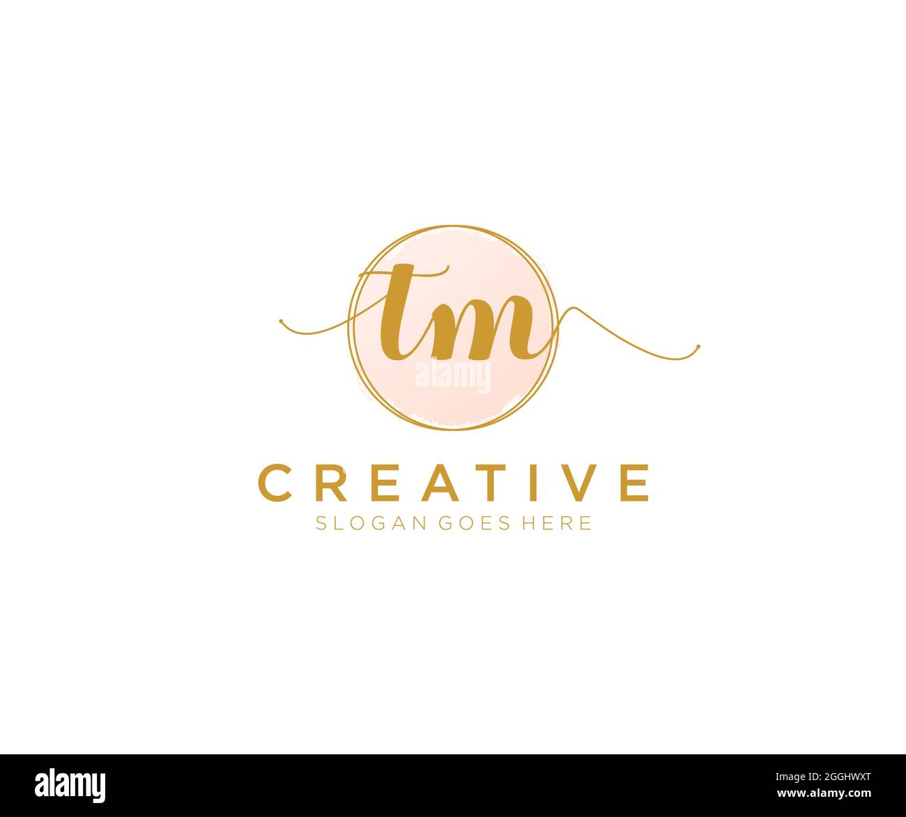TM logo féminin beauté monogramme et élégant logo design, écriture logo de la signature initiale, mariage, mode, floral et botanique avec créatif Illustration de Vecteur