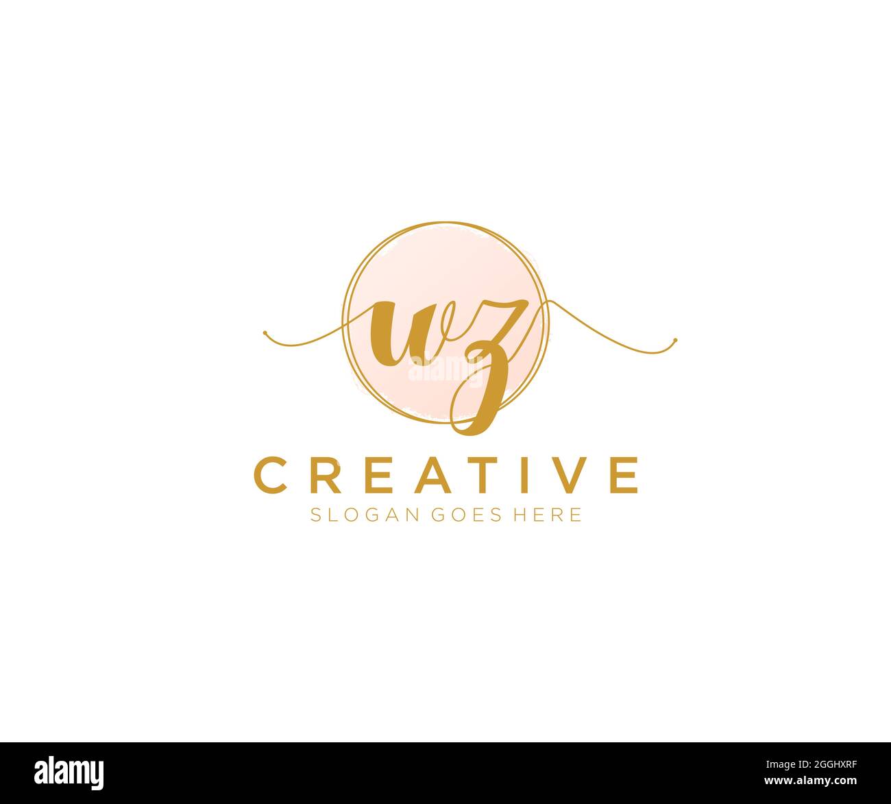 WZ logo féminin beauté monogramme et élégant logo design, écriture logo de la signature initiale, mariage, mode, floral et botanique avec la création Illustration de Vecteur