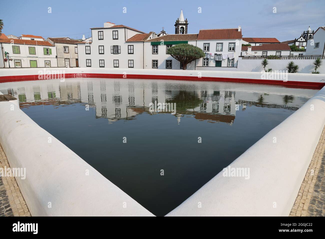 Le centre de Santa Cruz da Graciosa, île de Graciosa, Açores Banque D'Images