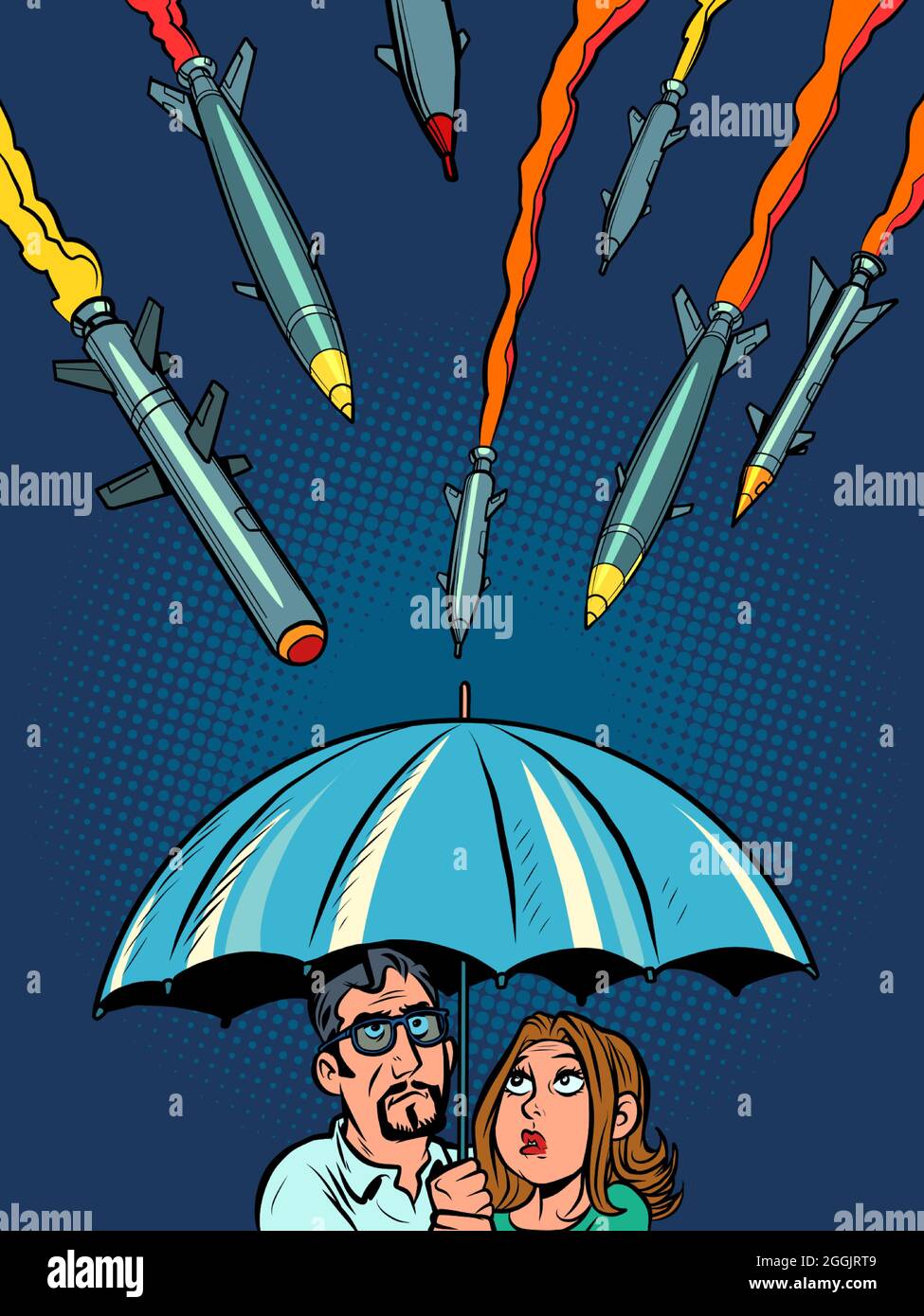 Le parapluie anti-missile d'Israël et d'autres pays. Protéger les civils contre les terroristes Illustration de Vecteur