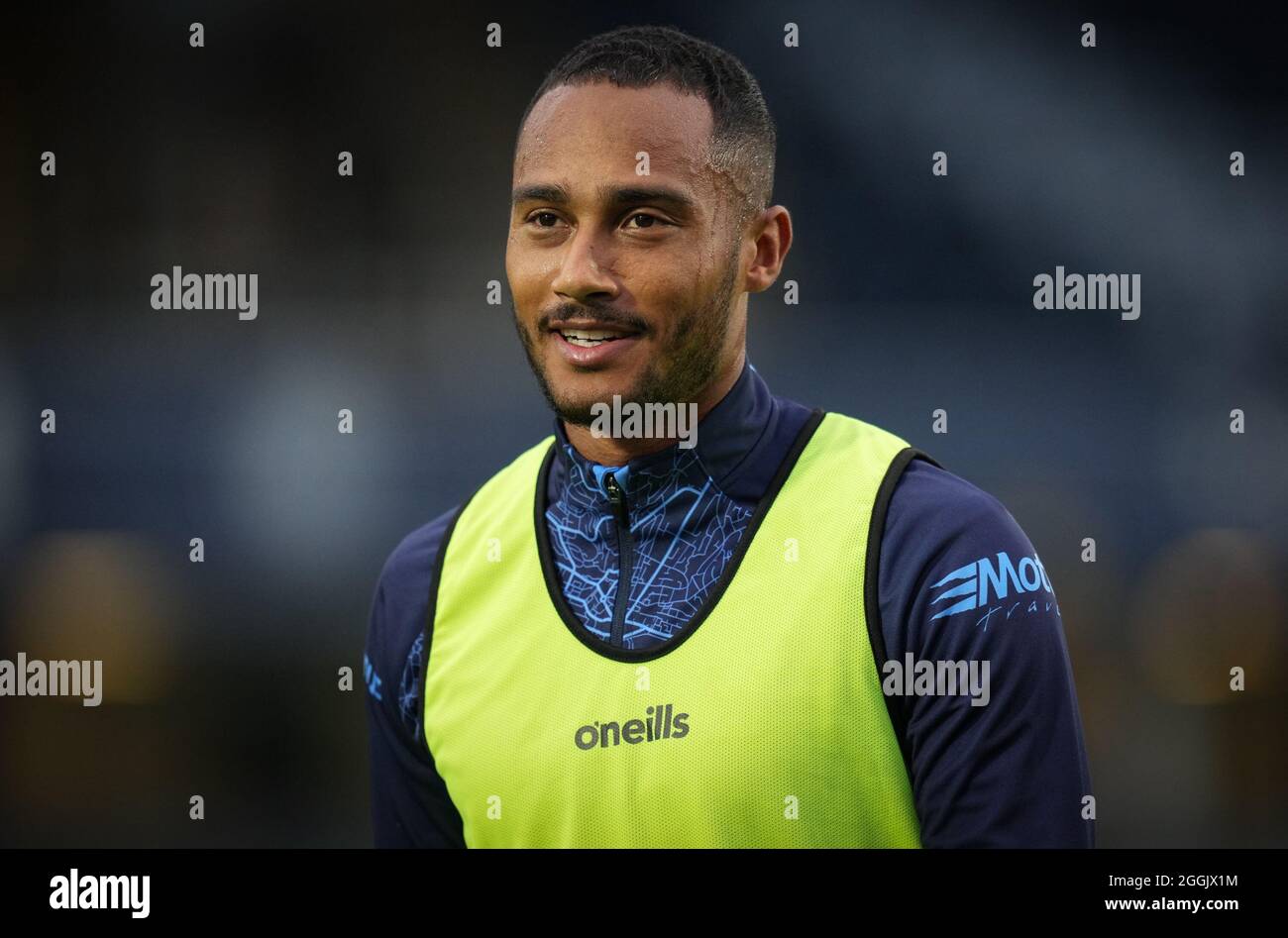 Jordan Obita de Wycombe Wanderers pré-match lors du match de Trophée EFL entre Wycombe Wanderers et Aston Villa U21 à Adams Park, High Wycombe, Angleterre, le 31 août 2021. Photo d'Andy Rowland. Banque D'Images