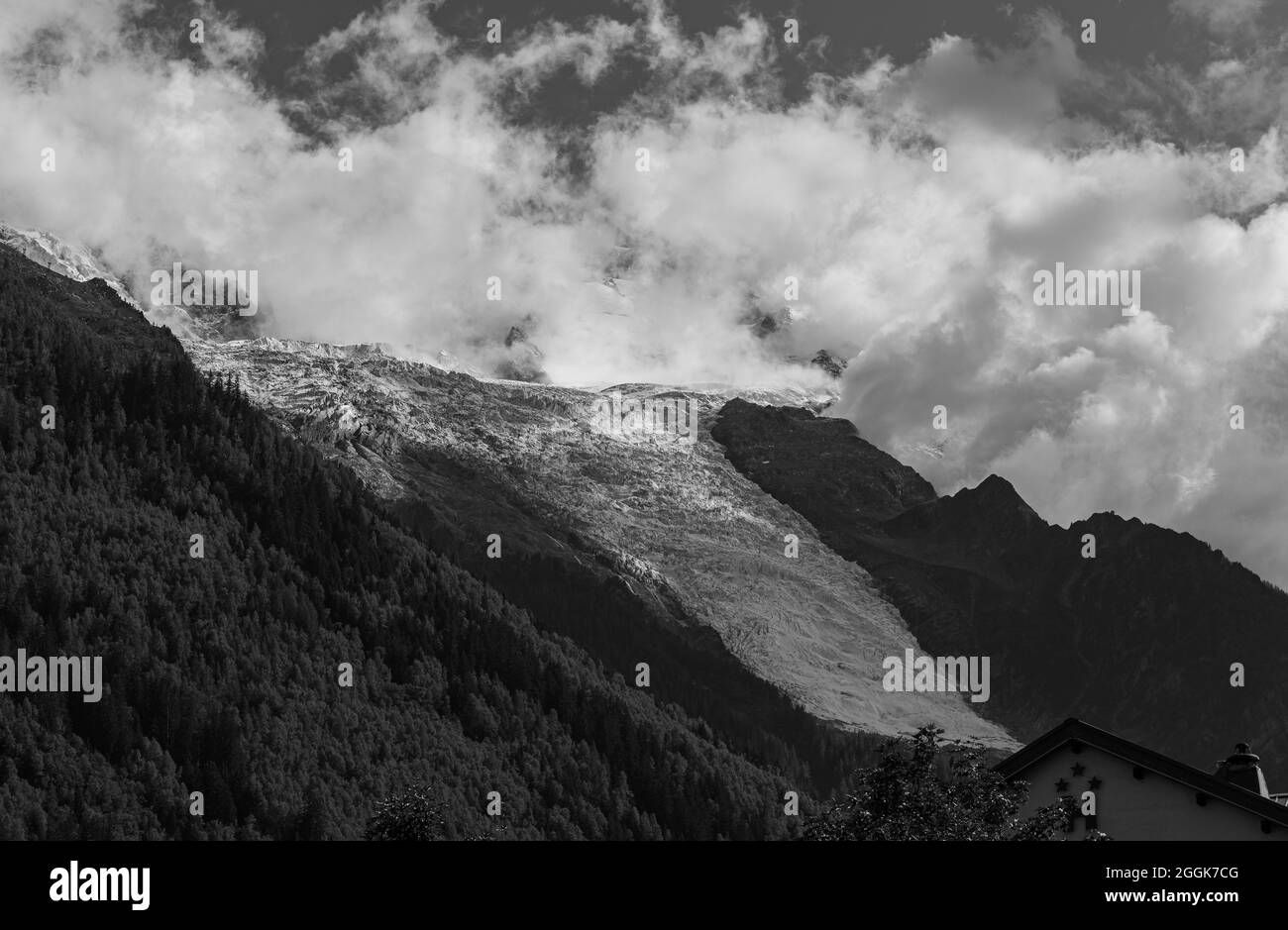 Chamonix Mont blanc. Glacier Bossons. Un aperçu de l'été Banque D'Images