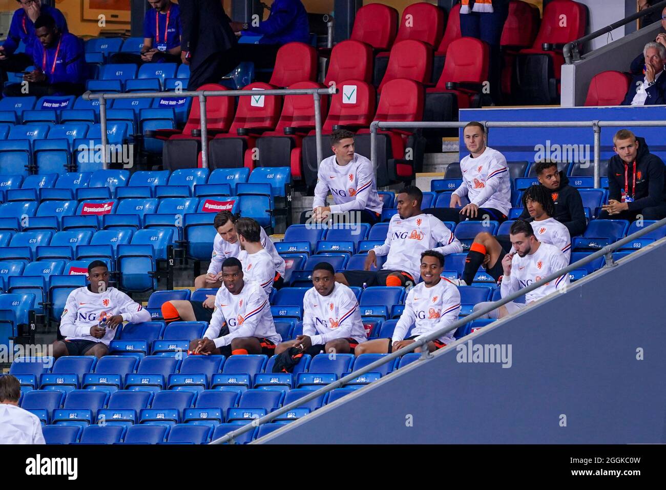 OSLO, NORVÈGE - 1er SEPTEMBRE : les suppléants des pays-Bas lors du match de qualification de la coupe du monde entre la Norvège et les pays-Bas au stade Ullevaal le 1er septembre 2021 à Oslo, Norvège (photo d'Andre Weening/Orange Pictures) Banque D'Images