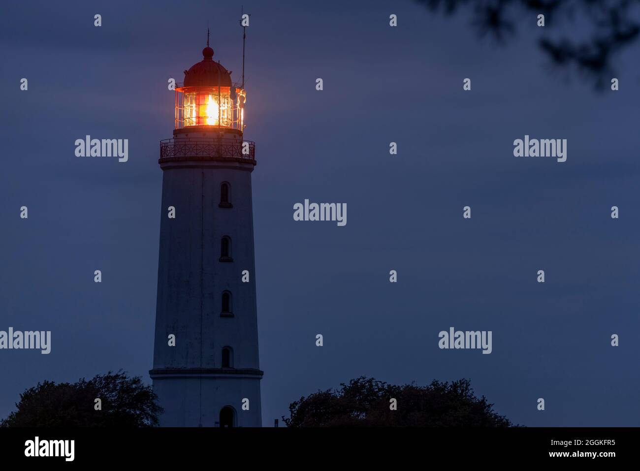 Allemagne, Mecklembourg-Poméranie occidentale, monastère, phare à Dornbusch, parc national de la région de la lagune de Poméranie occidentale, île de Hiddensee, mer Baltique Banque D'Images