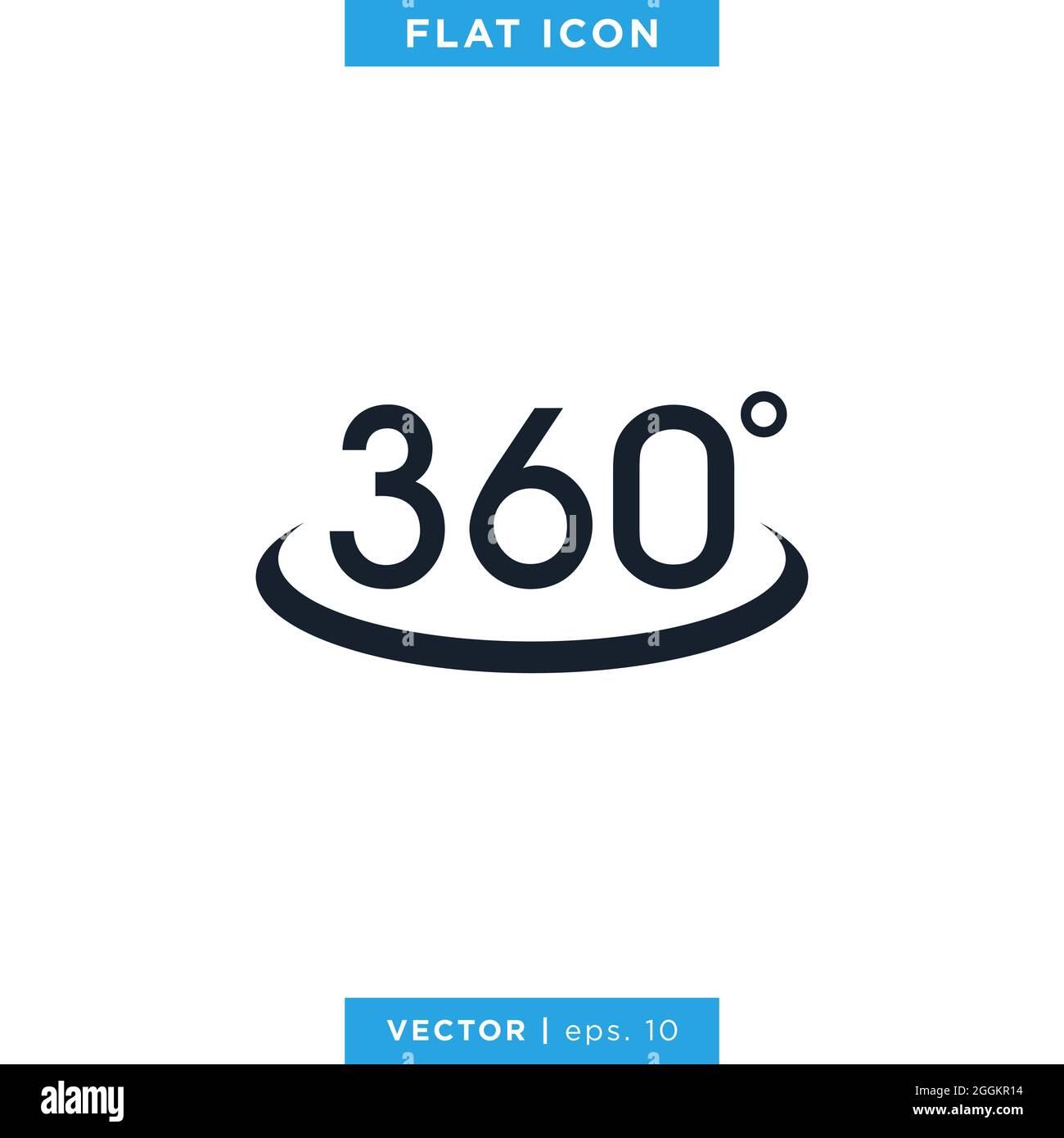 Icône vue à 360 degrés modèle de conception vectoriel. Illustration de Vecteur